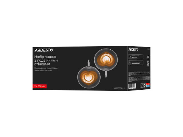 Набор чашек Ardesto BHL 330 мл 2 шт прозорий (AR2633BHL) - Фото 5