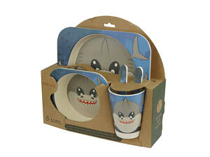 Набір дитячої бамбуковій посуду, акула