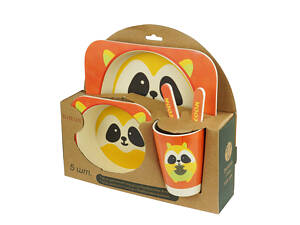 Набір дитячої бамбуковій посуду, єнот