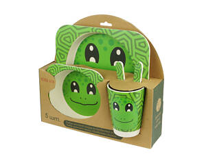 Набір дитячої бамбуковій посуду, жаба