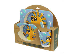 Набір дитячої бамбуковій посуду, морський коник