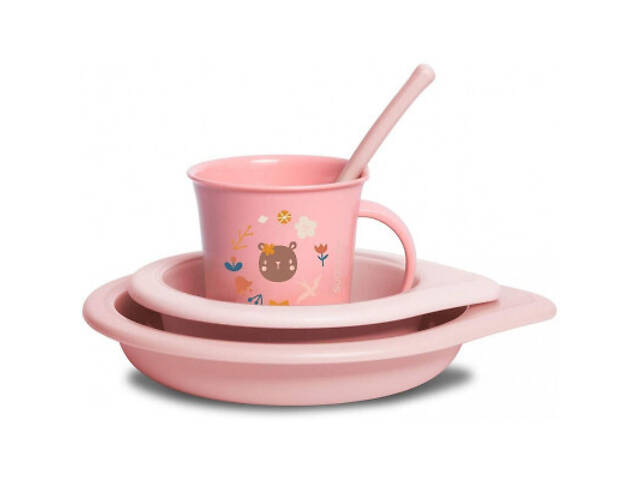 Набір дитячого посуду Suavinex Лісові історії рожевий (306792) - Фото 1