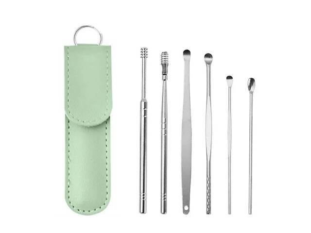 Набір для чищення вух і видалення вушної сірки із 6 інструментів. - Фото 1