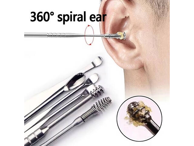 Набір для чищення вух і видалення вушної сірки із 6 інструментів. - Фото 2