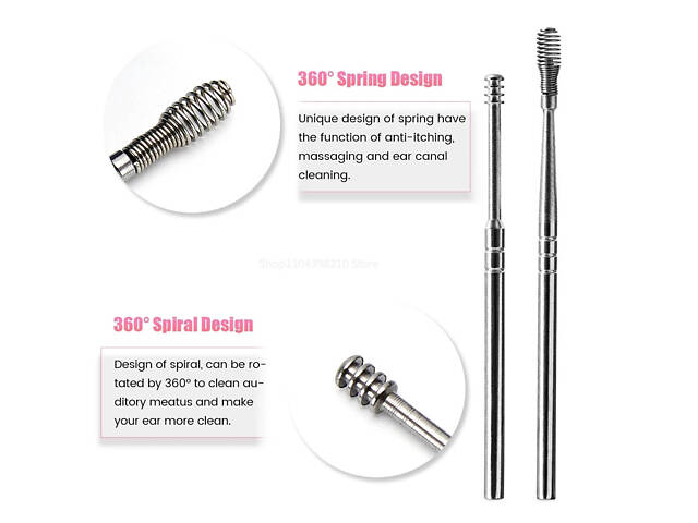 Набір для чищення вух і видалення вушної сірки із 6 інструментів. - Фото 5