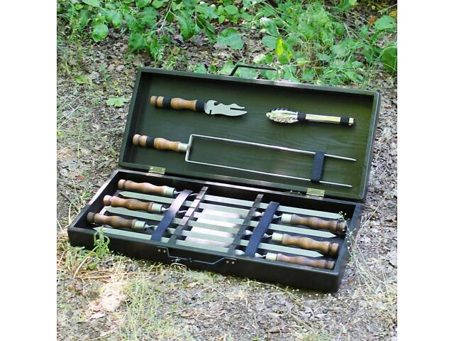 Набір для гриля та барбекю 'Економ' у дерев'яному кейсі - Фото 1