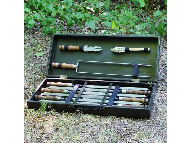 Набір для гриля та барбекю 'Економ' у дерев'яному кейсі - Фото 3