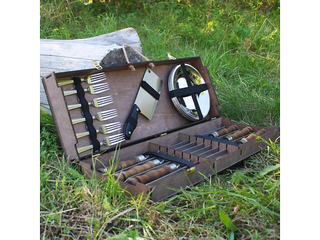 Набір для гриля та барбекю 'Лесник' у кейсі з фанери - Фото 1