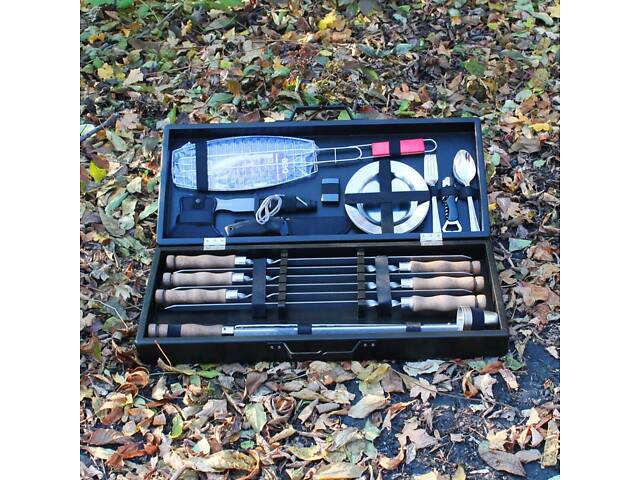 Набір для гриля та барбекю 'Традиційний' у дерев'яному кейсі. - Фото 5