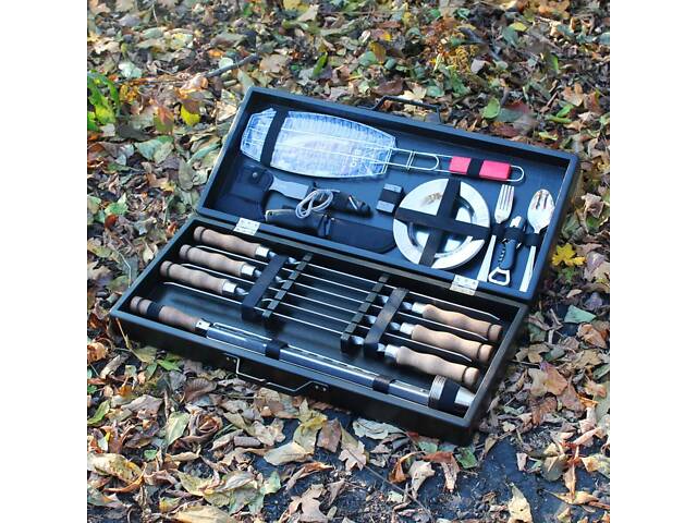 Набір для гриля та барбекю 'Традиційний' у дерев'яному кейсі. - Фото 6