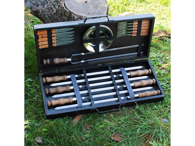 Набір для гриля та барбекю в дерев'яному кейсі 'ПЕРВИЙ' - Фото 2