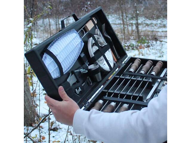 Набір для гриля та барбекю в дерев'яному кейсі 'Буковина' - Фото 3