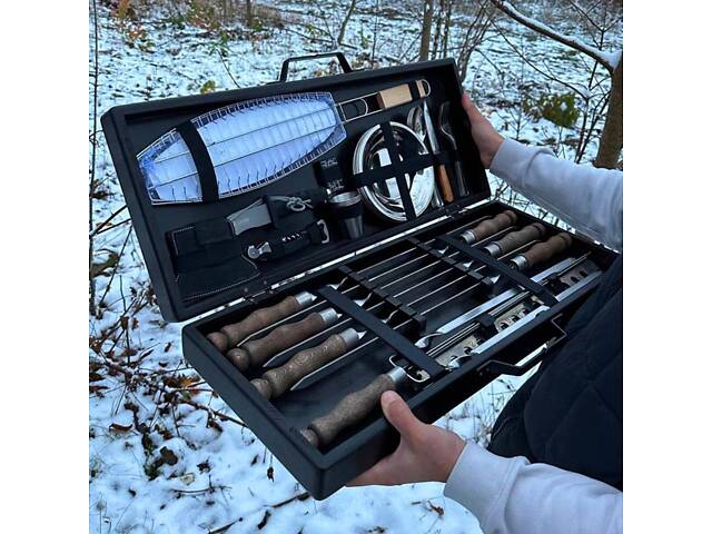 Набір для гриля та барбекю в дерев'яному кейсі 'Буковина' - Фото 5