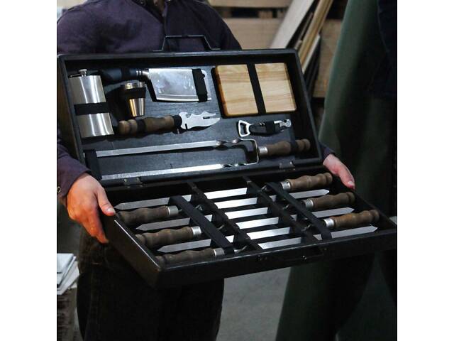 Набір для гриля та барбекю в дерев'яному кейсі 'Зміїний' (SP00495) - Фото 5