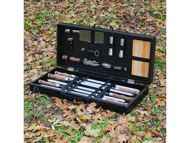 Набір для гриля та барбекю 'Застільний' у дерев'яному кейсі. - Фото 7