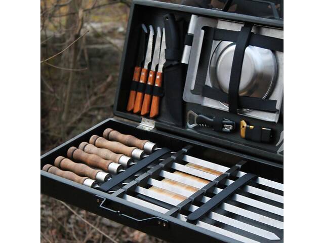 Набір для гриля та барбекю 'Застільний' у дерев'яному кейсі. - Фото 8
