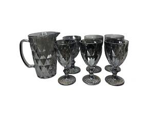 Набір для напоїв 7 предметів (6 келихів + глечик) Дзеркальний графіт OLens 01-019