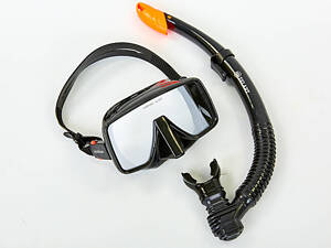 Набор для плавания маска с трубкой Zelart M109-SN50-4-SIL Black (ZA04037)