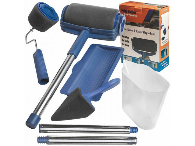 Набір для фарбування стін стелі підлоги валик з резервуаром Paint Roller 5 в 1 - Фото 1