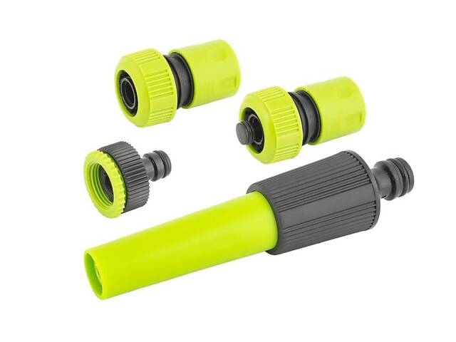 Набір для поливу Mastertool 1 насадка x 1 адаптер x 2 коннектора (4 шт.) (92-9339) - Фото 1