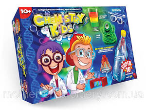Набор для проведения опытов по химии в коробке 8x22x34 см Chemistry kids Danko Toys на украинском языке CHK-1