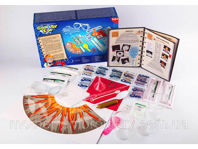 Набор для проведения опытов по химии в коробке 8x22x34 см Chemistry kids Danko Toys на украинском языке CHK-1 - Фото 2