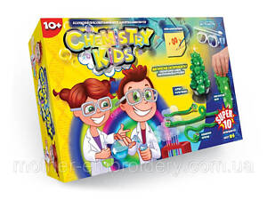 Набор для проведения опытов по химии в коробке 8x22x34 см Chemistry kids Danko Toys на украинском языке CHK-4