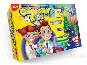 Набор для проведения опытов по химии в коробке 8x22x34 см Chemistry kids Danko Toys на украинском языке CHK-4