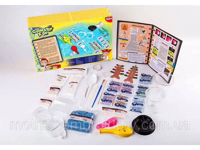 Набор для проведения опытов по химии в коробке 8x22x34 см Chemistry kids Danko Toys на украинском языке CHK-4 - Фото 2