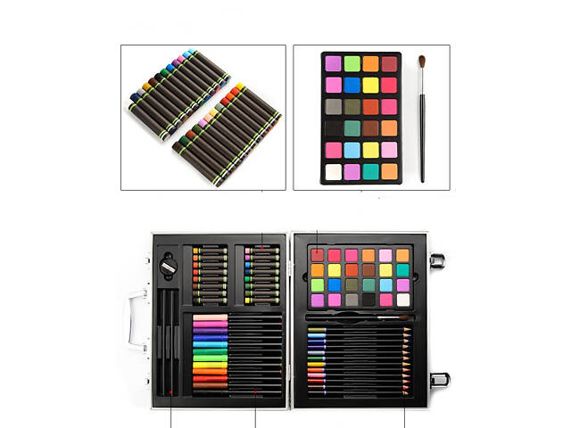 Набір для малювання WORISON в алюмінієвому кейсі 70 предметів - Фото 2