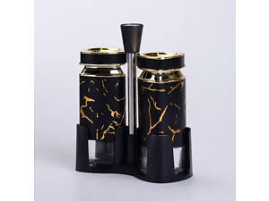 Набор для специй на подставке солонка и перечница по 120 мл Черный