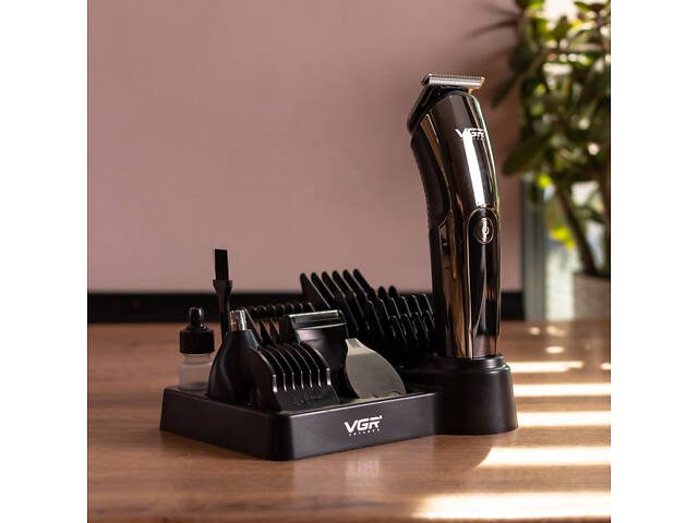 Набор для стрижки волос 5 в 1 машинка, триммер и бритва Vgr V-107 - Фото 9