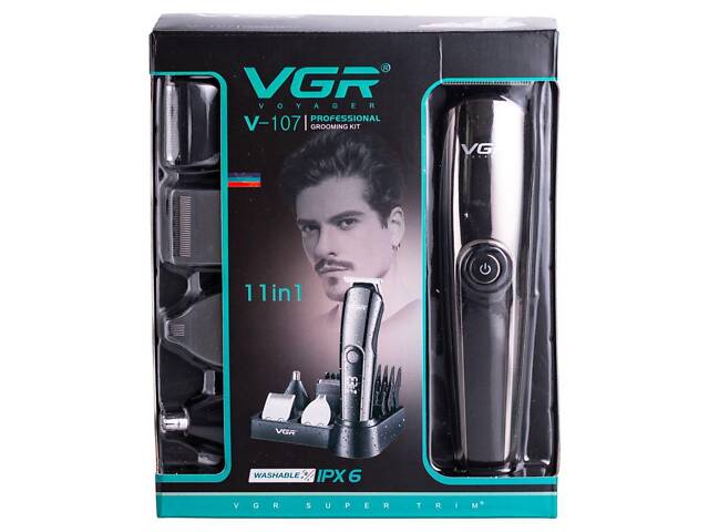Набор для стрижки волос 5 в 1 машинка, триммер и бритва Vgr V-107 - Фото 10