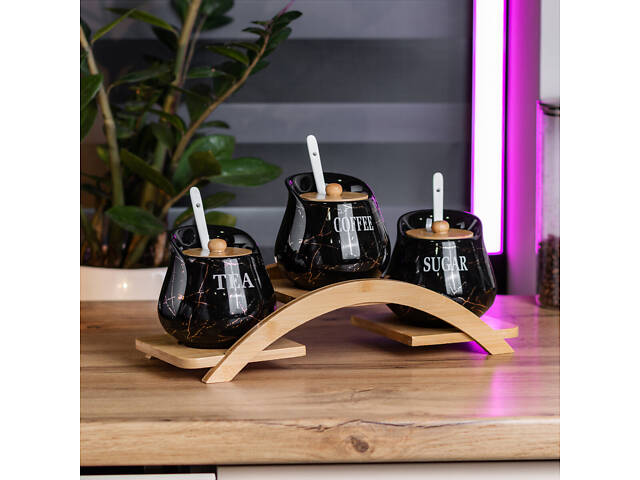 Набор для сыпучих продуктов фарфоровый 3 шт по 500 мл HP1244 - Фото 3