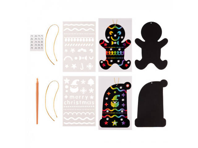 Набір для творчості 1 вересня Новорічні іграшки Райдужний скретч-арт (954537) - Фото 2