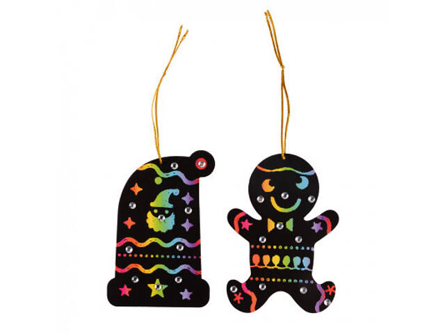 Набір для творчості 1 вересня Новорічні іграшки Райдужний скретч-арт (954537) - Фото 3