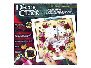 Набір для творчості 'Decor clock' для декорування годинника вишивка стрічками бісером Danko Toys 4х32х32 см