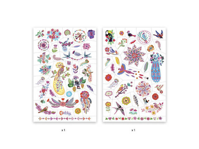 Набір для творчості Djeco Яскраві птахи наклейки на тіло (DJ09615) - Фото 2