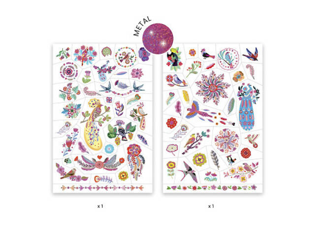 Набір для творчості Djeco Яскраві птахи наклейки на тіло (DJ09615) - Фото 3