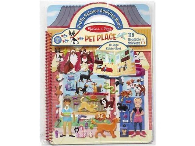 Набір для творчості Melissa&Doug Об'ємні багаторазові наклейки Будинок для тварин (MD19429) - Фото 1