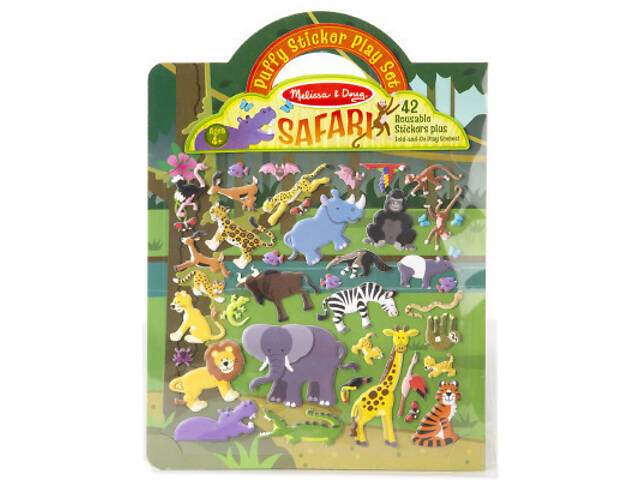 Набір для творчості Melissa&Doug Об'ємні наклейки Сафарі (MD9106) - Фото 1