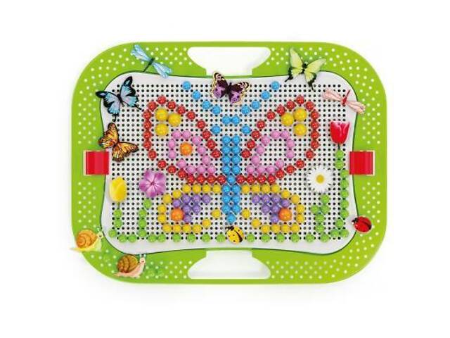 Набір для творчості Quercetti Мозаїка 300 фішек 16 фігурок дошка 28 х 20 см (0968-Q) - Фото 3