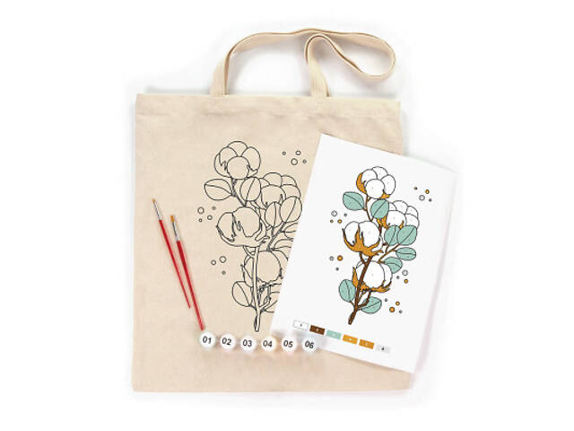 Набор для творчества Rosa Talent екосумка-розмальовка, Бавовна, 38х42 см (4823098541196) - Фото 2