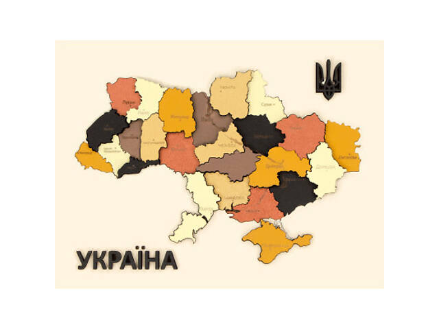 Набір для творчості Rosa Talent Карта України 3D кольори металіки 24.5х18.5 см (4823098532538) - Фото 1