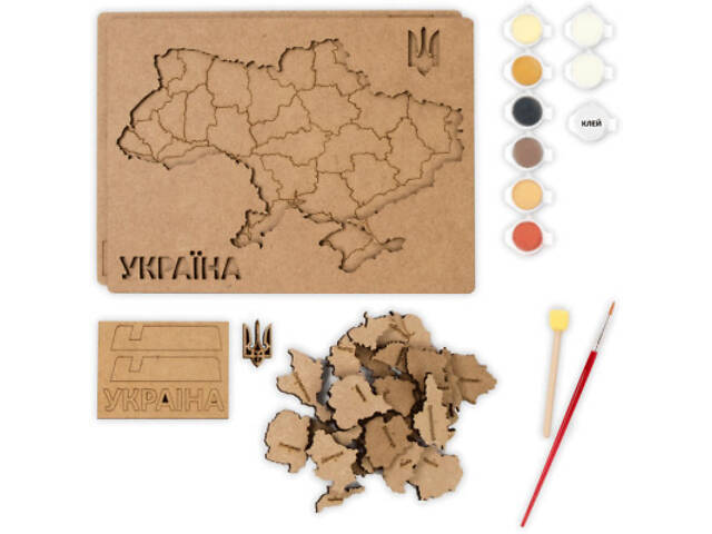 Набір для творчості Rosa Talent Карта України 3D кольори металіки 24.5х18.5 см (4823098532538) - Фото 2