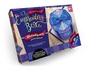 Набір для творчості 'Скринька Embroidery Box' бісер та намистини стрічки вишивка канва гладдю Danko Toys Box-5