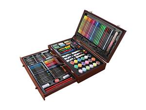 Набор для творчества и рисования в деревянном чемодане 123 предмета №1187