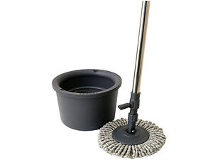 Набор для уборки с круглой телескопической шваброй из микрофибры и ведром с отжимом для пола HP-35015-22