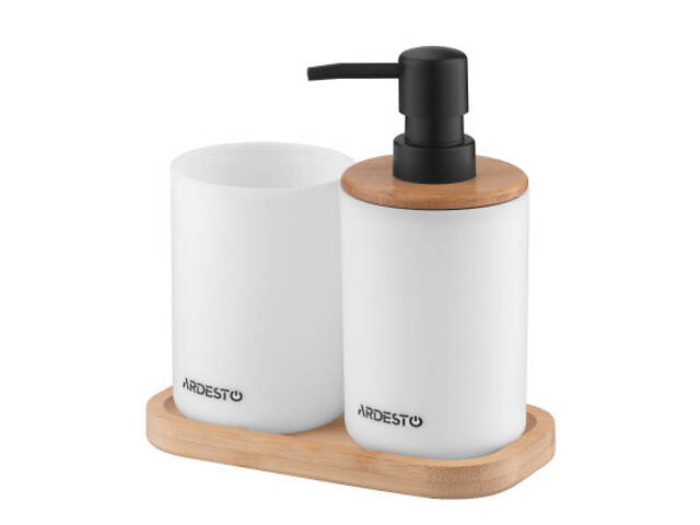 Набір для ванної кімнати Ardesto Minimalism 3 предмети Білий 360 мл (ARHB3110WB) - Фото 1