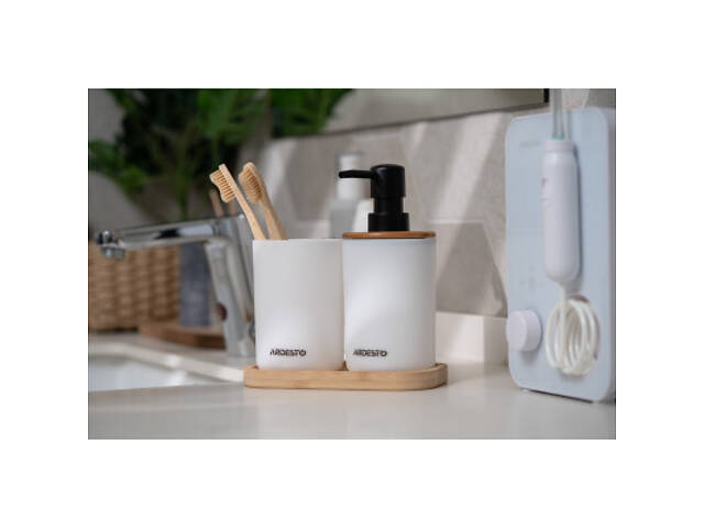 Набір для ванної кімнати Ardesto Minimalism 3 предмети Білий 360 мл (ARHB3110WB) - Фото 4